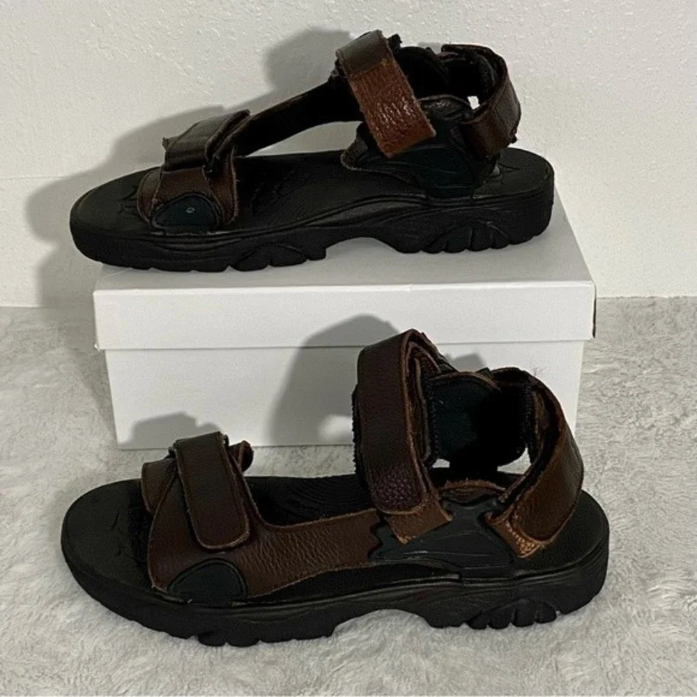 Frye Windward Brown Leather Athletic Sandals Men’s Size 9D Adjustable Straps